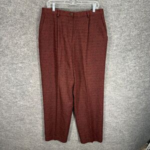 Panther Dress Pants Women 10 Brown High Rise Pleated Wool Lined Pockets Casual